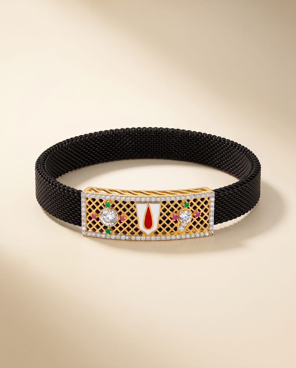 Darshan Jewels Men's Gold Bracelet - 7Bracelet