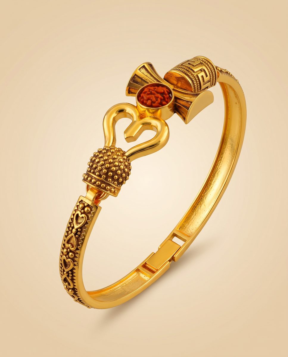 Darshan Jewels Men's Gold Fancy Kada - 3 FancyKada