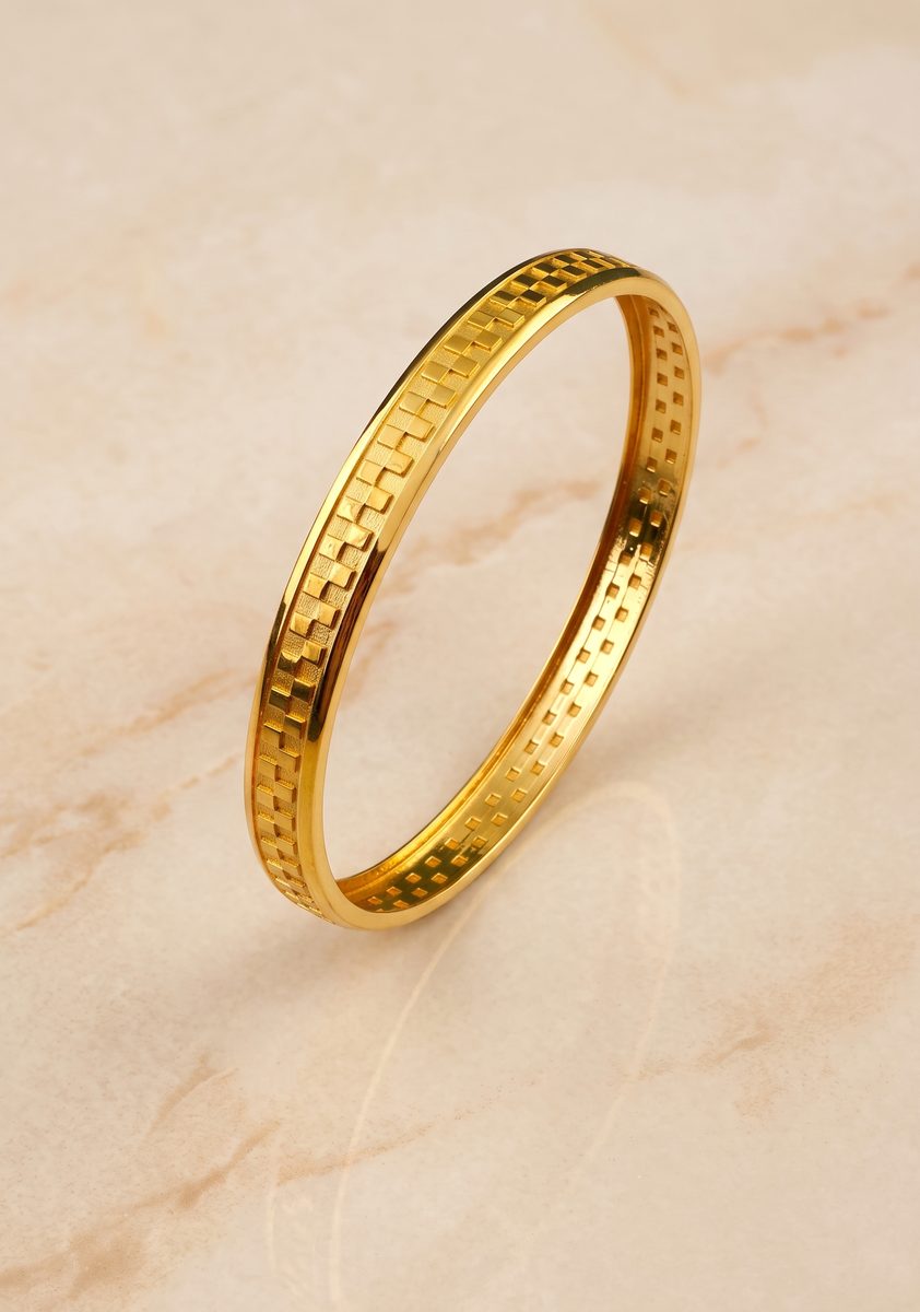 Darshan Jewels Men's Gold Fancy Kada - 4 FancyKada