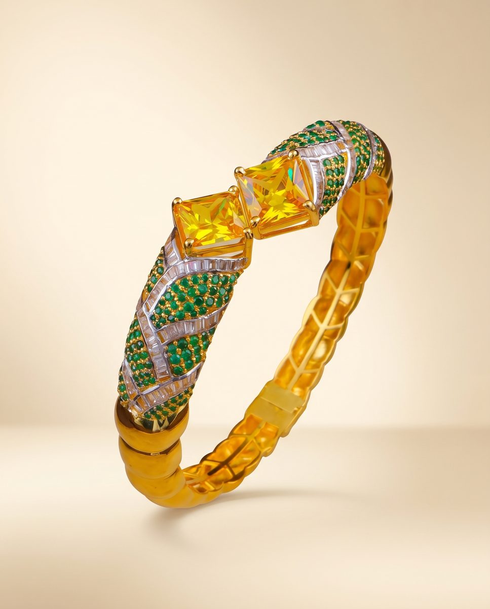 Darshan Jewels Men's Gold Kada - 4 Kada