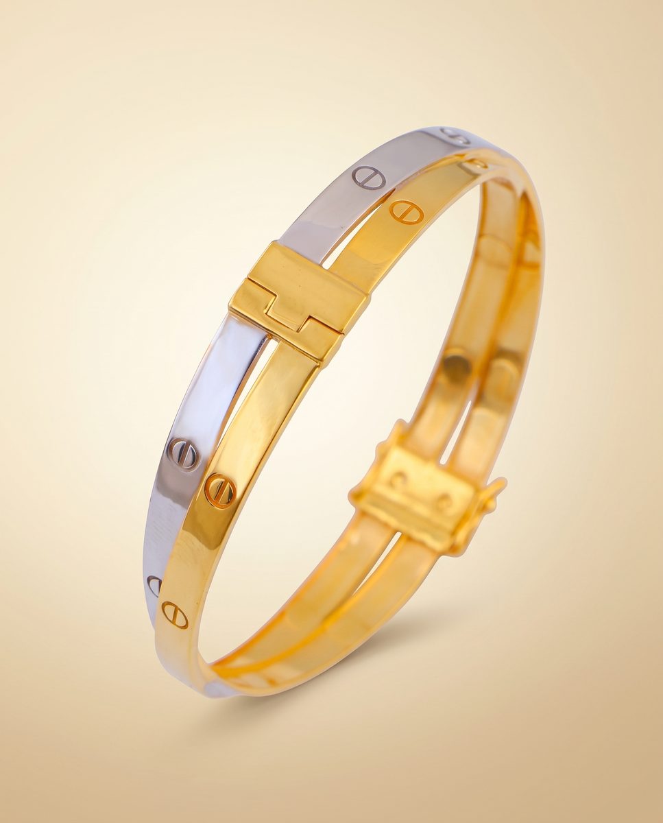 Darshan Jewels Men's Gold Kada - 5 Kada