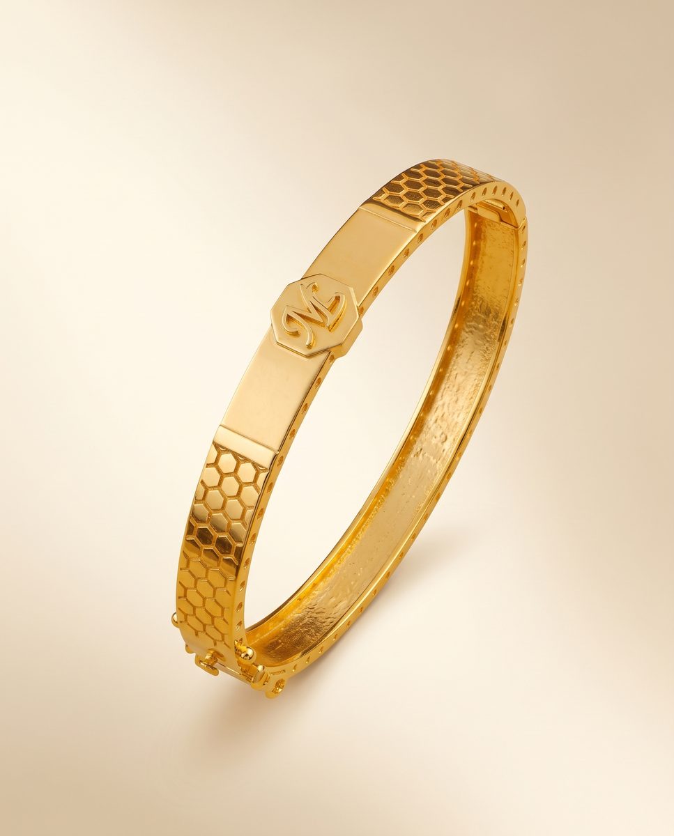 Darshan Jewels Men's Gold Kada - 7 Kada